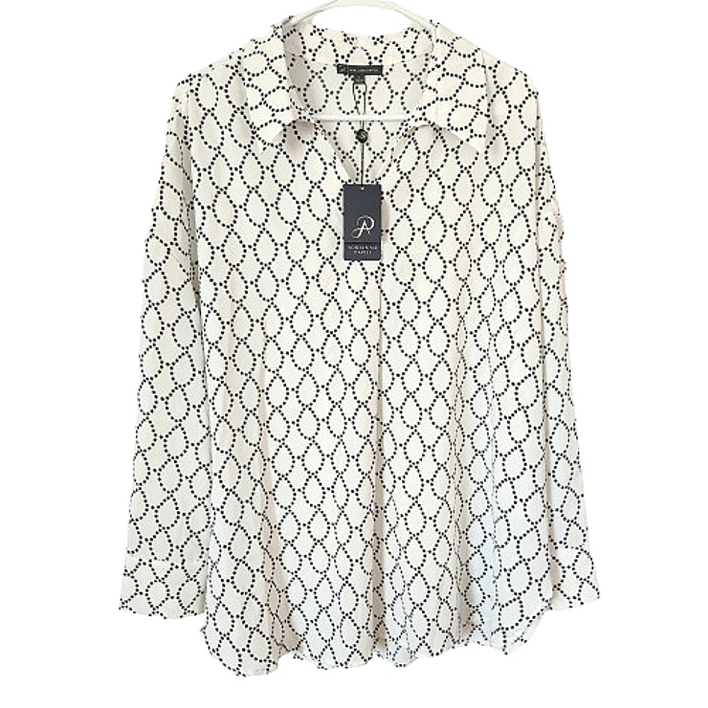 Adrianna Papell Black and White Blouse